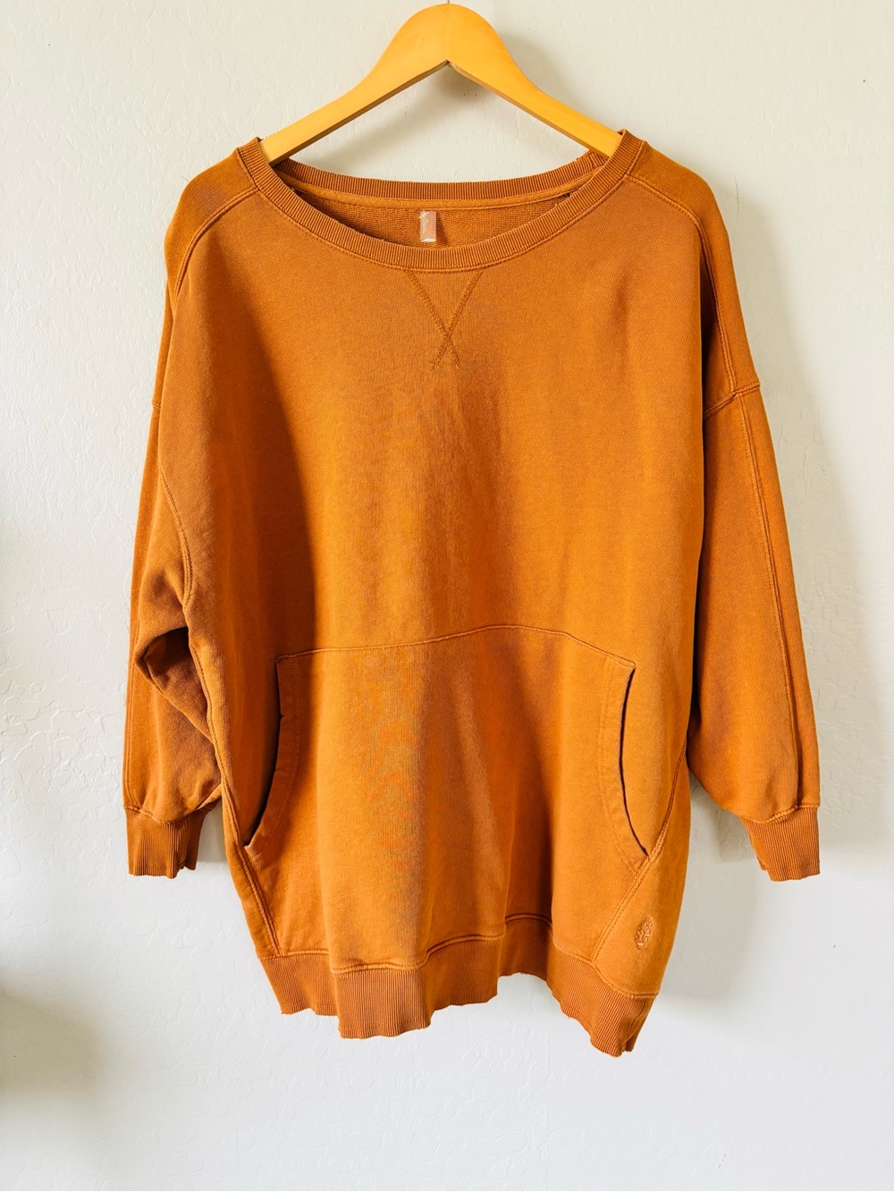 Free People Movement Oversized Crewneck Sweatshirt in Rust Orange - Picture 2 of 7